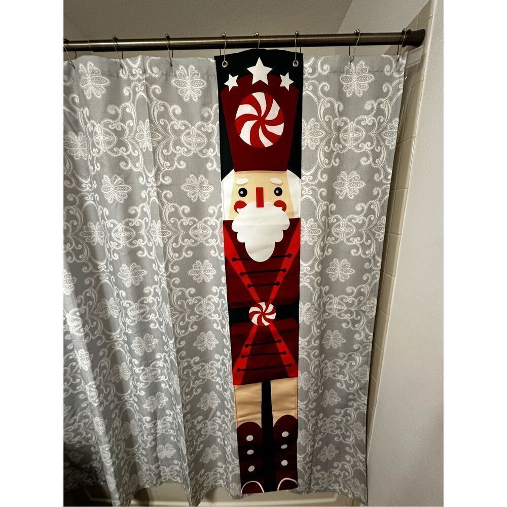 Rare Christmas Decorations Bathroom/Shower Curtain 68”x10,5”